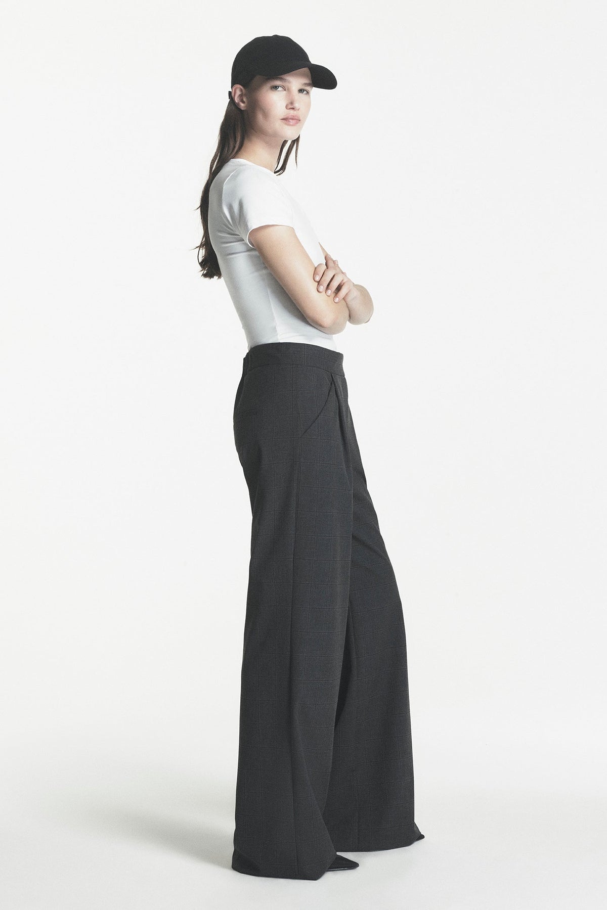 DKNY HIGH-RISE WIDE LEG PANT