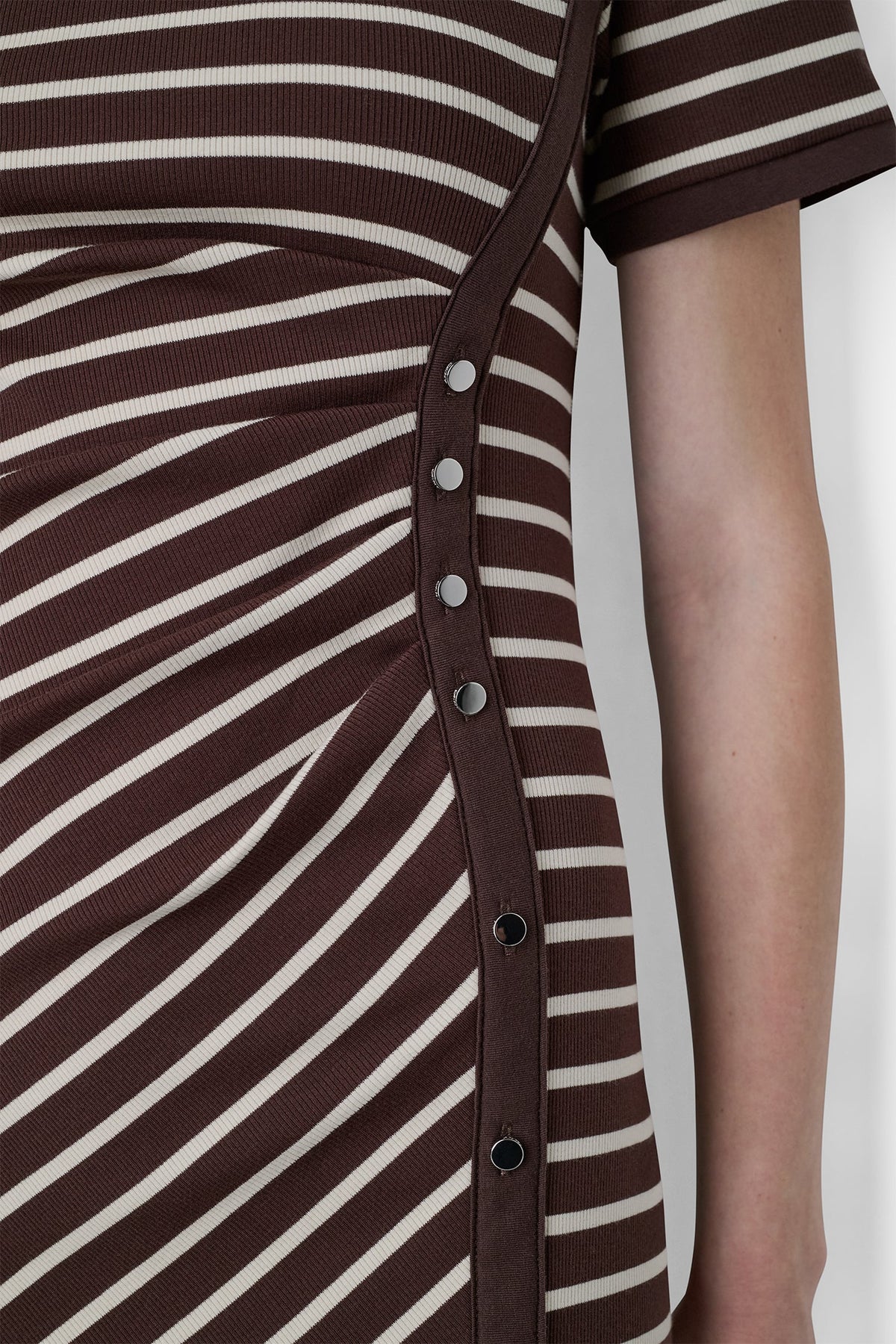 DKNY STRIPE MIDI SHEATH DRESS