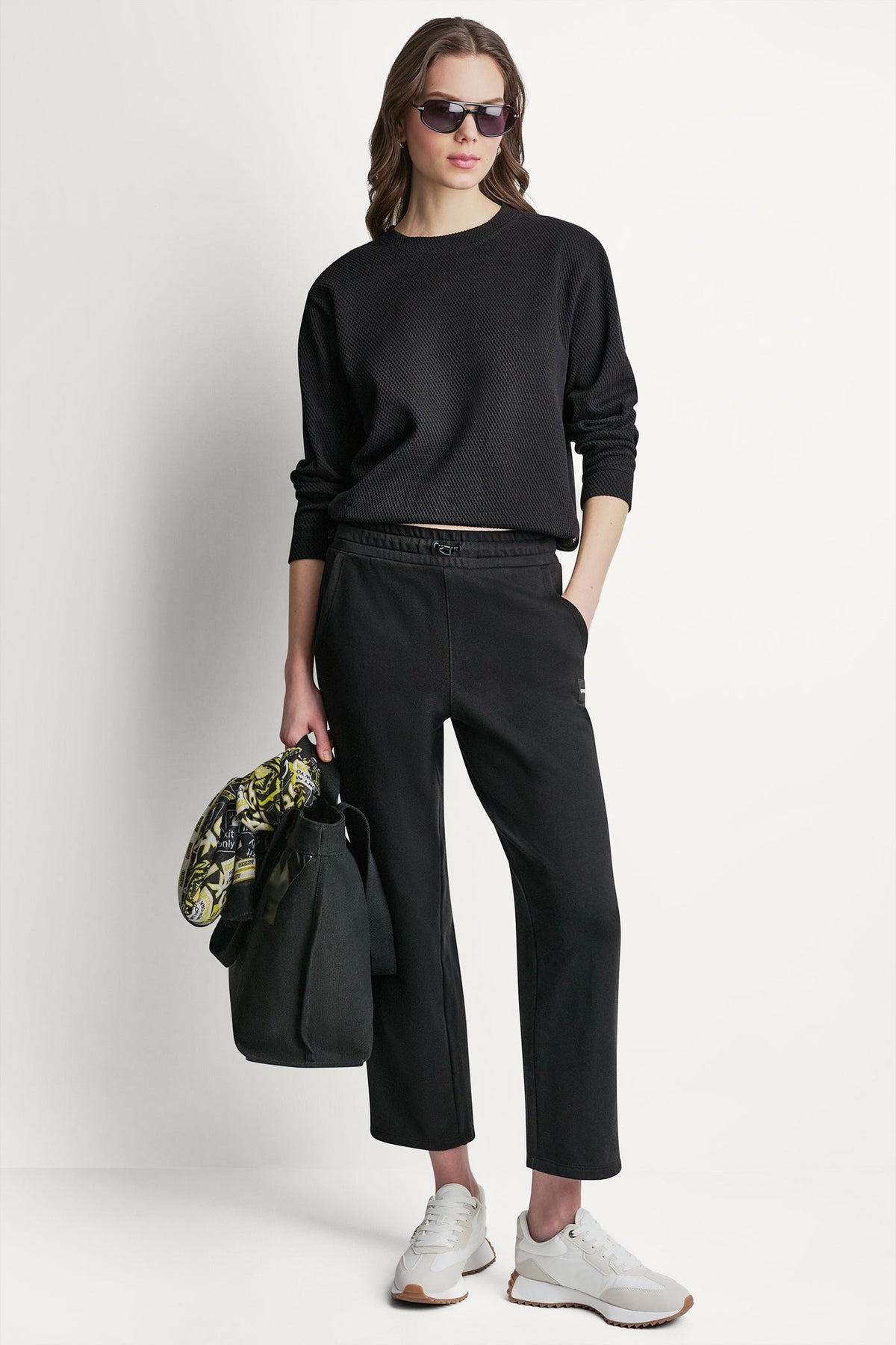 DKNY JACQUARD KNIT PULLOVER