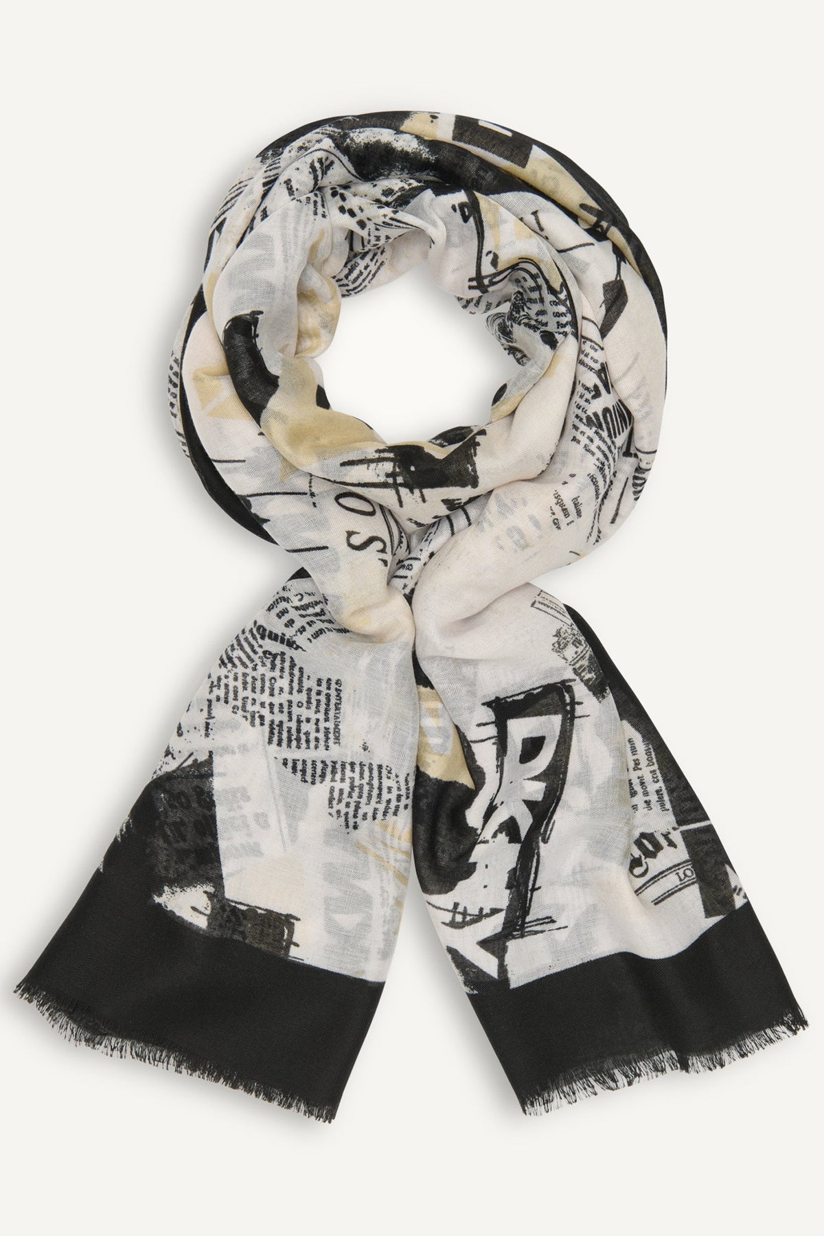 DKNY 1989 HEADLINE PRINT SCARF