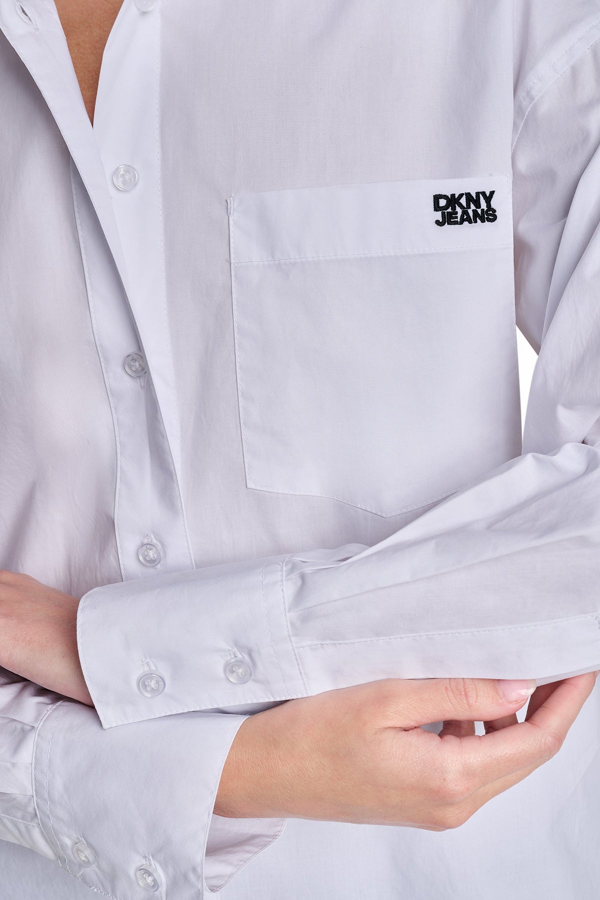 DKNY GRAFFITI LOGO POPLIN SHIRT