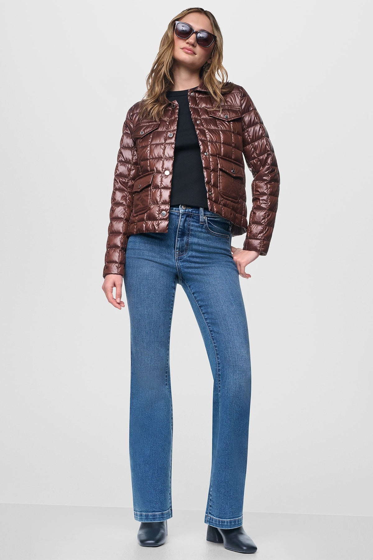 DKNY BOX QUILT PUFFER JACKET