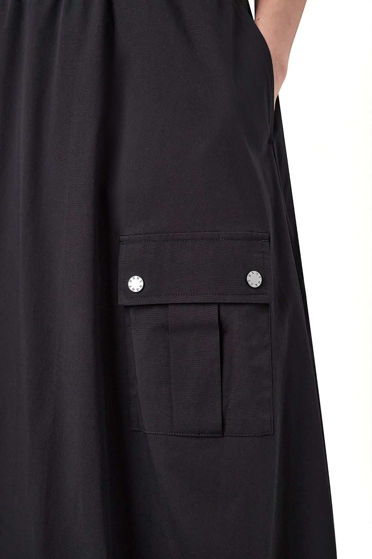DKNY CARGO POCKET BUBBLE MIDI SKIRT
