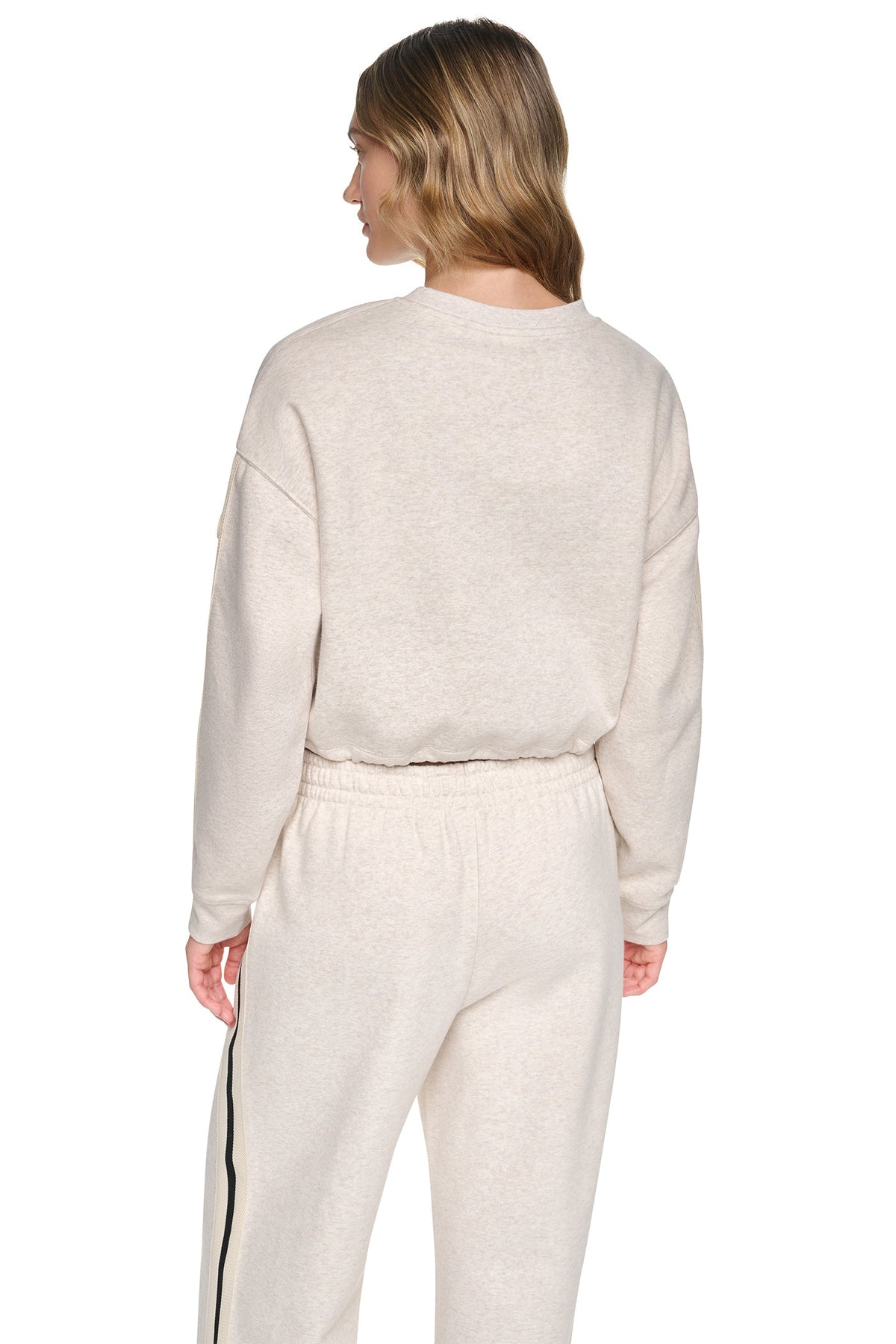 DKNY CROPPED STRIPED SWEATSHIRT