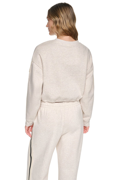 DKNY CROPPED STRIPED SWEATSHIRT