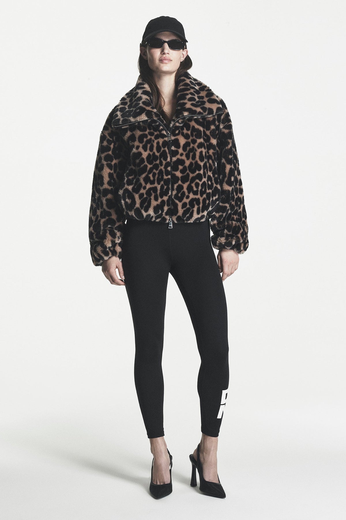 DKNY FAUX FUR BUBBLE HEM JACKET