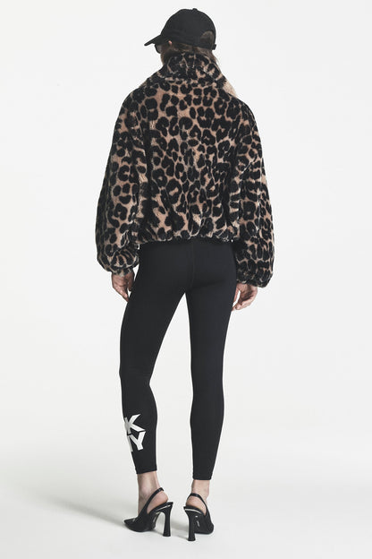 DKNY FAUX FUR BUBBLE HEM JACKET