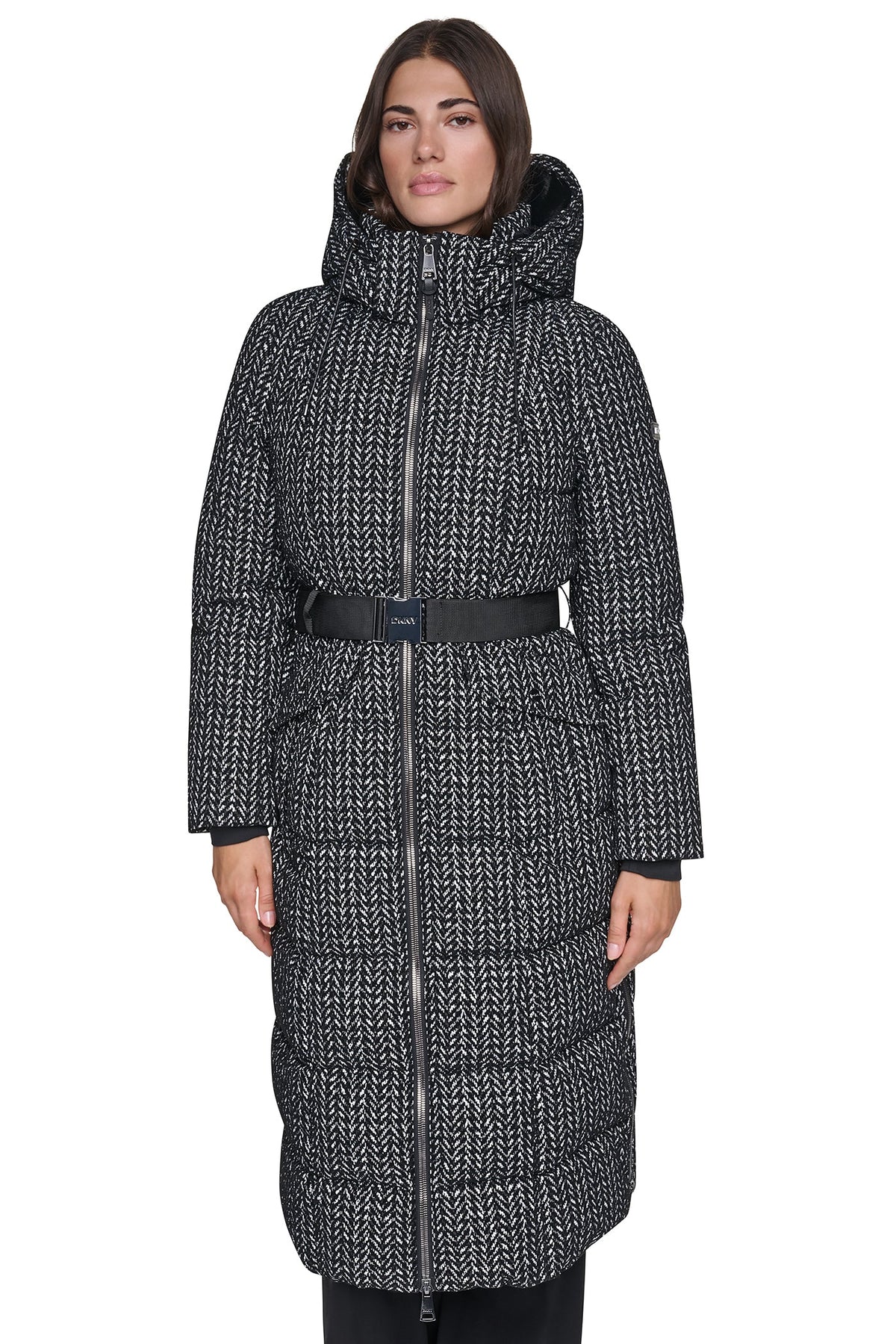 DKNY MAXI PUFFER WITH BELT