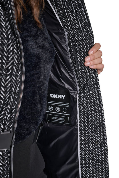 DKNY MAXI PUFFER WITH BELT