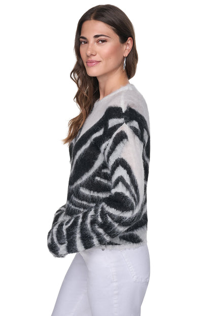DKNY BRUSHED ANIMAL INTARSIA SWEATER