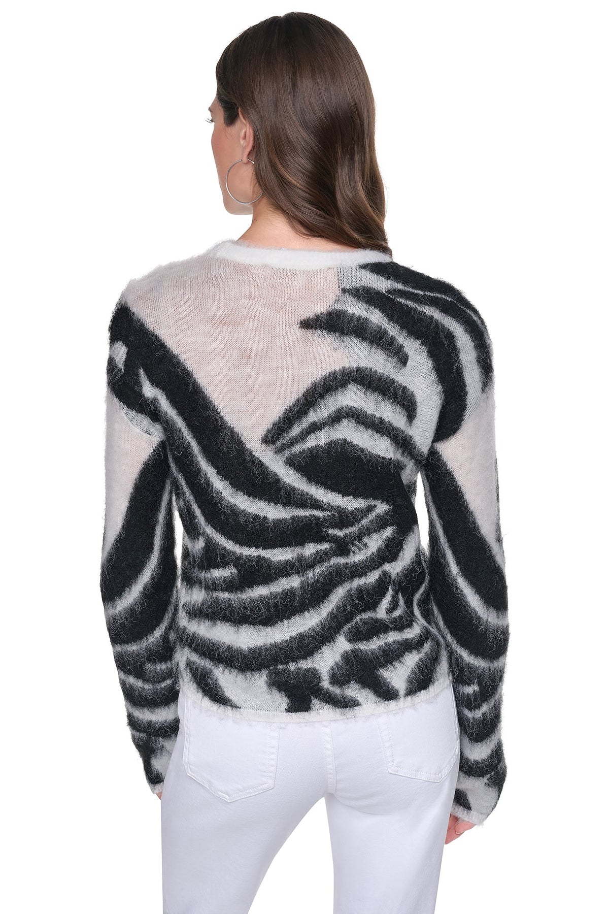 DKNY BRUSHED ANIMAL INTARSIA SWEATER