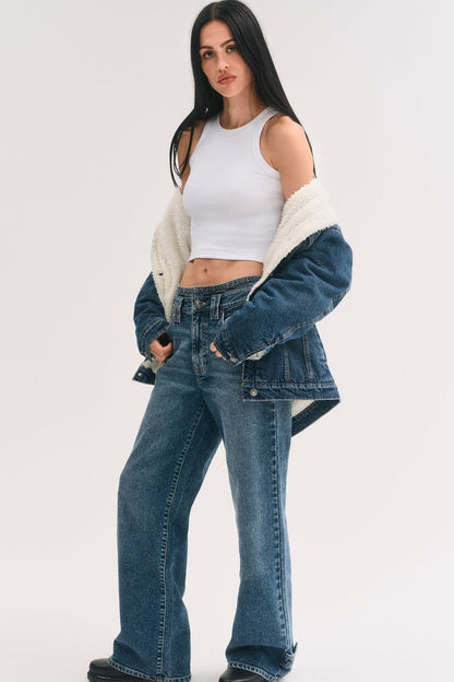DKNY MID-RISE LOOSE STRAIGHT LEG JEAN