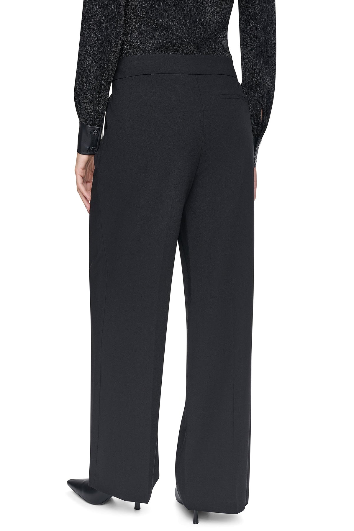 DKNY BELTED WIDE LEG TROUSER