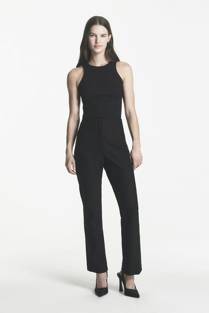 DKNY HIGH-RISE PINSTRIPE PANT