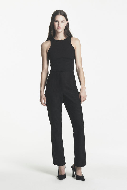 DKNY HIGH-RISE PINSTRIPE PANT