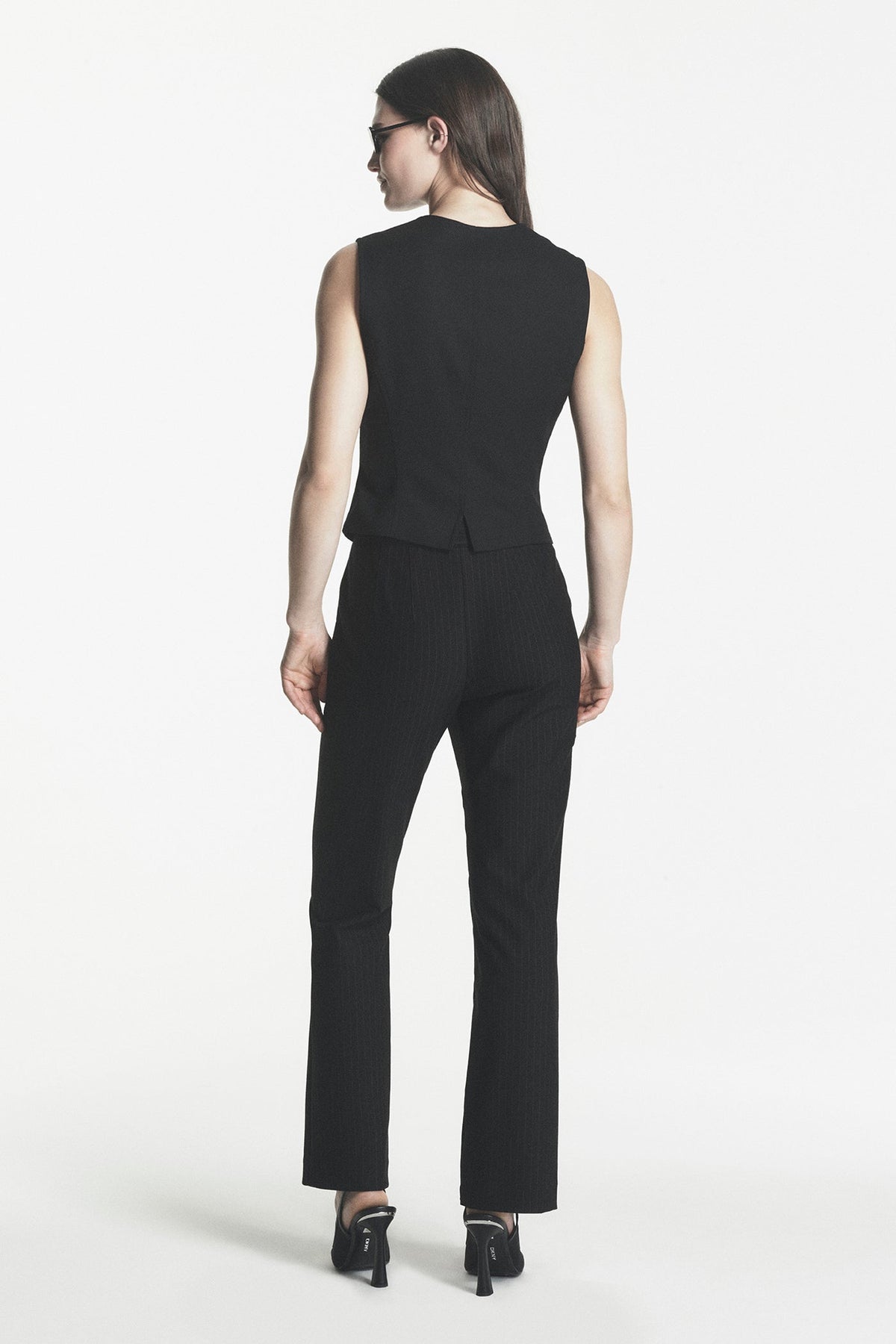 DKNY PINSTRIPE STRAIGHT LEG TROUSER