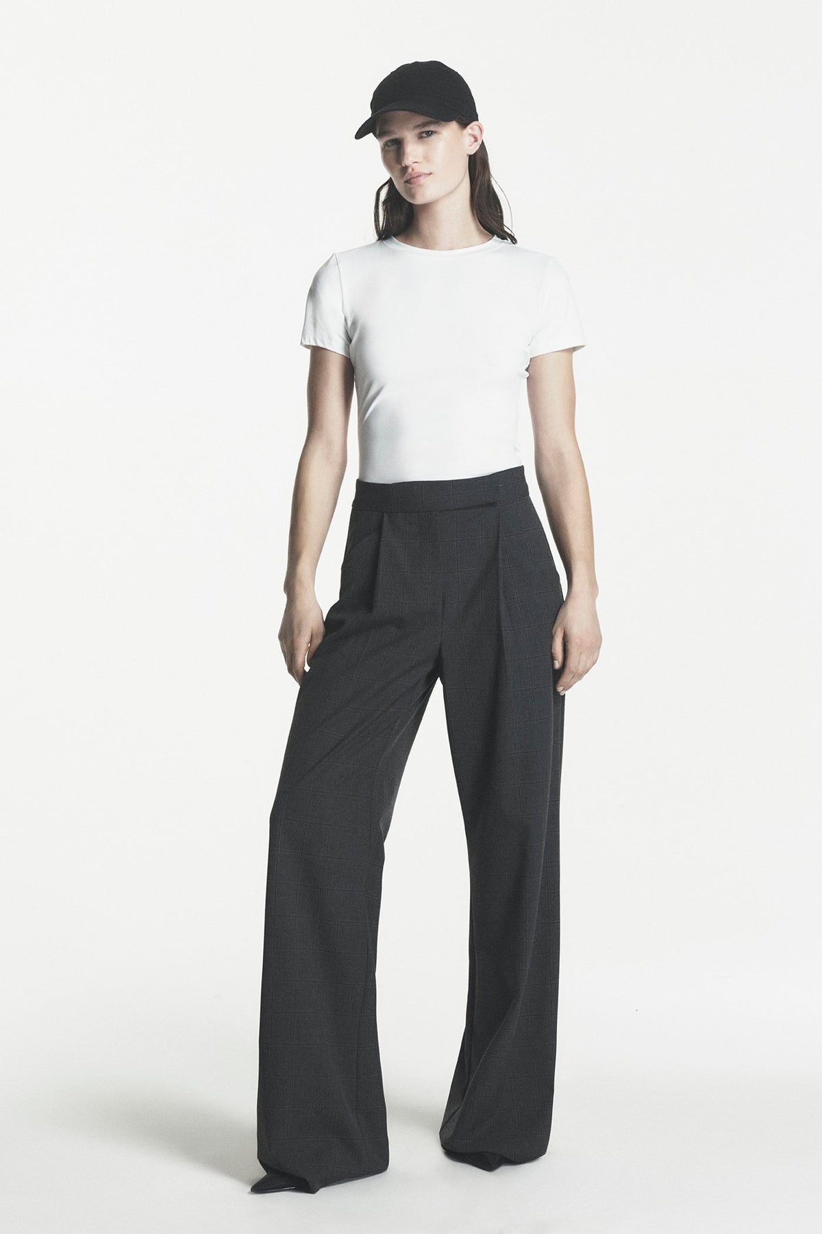 DKNY HIGH-RISE WIDE LEG PANT