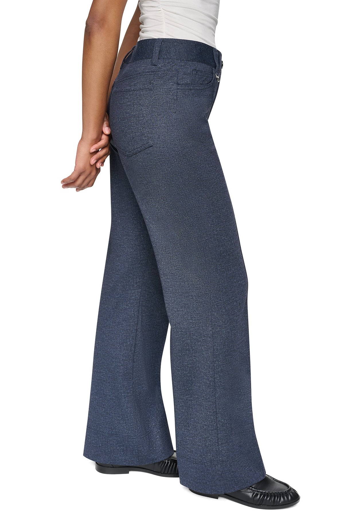 DKNY WIDE-LEG FAUX DENIM PANT