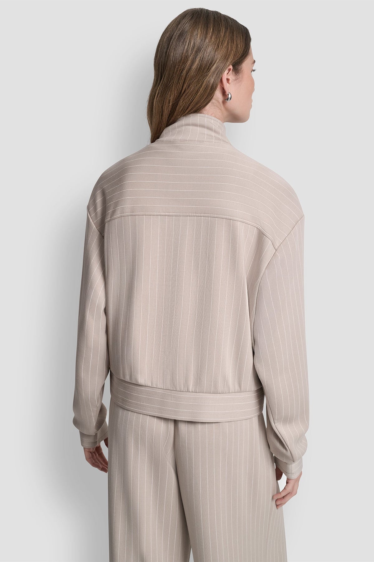 DKNY PINSTRIPED TRACK JACKET