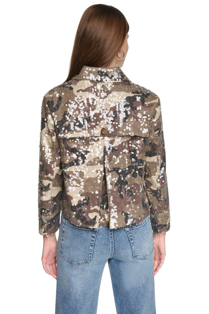 DKNY SEQUIN DOUBLE BREASTED TRENCH COAT