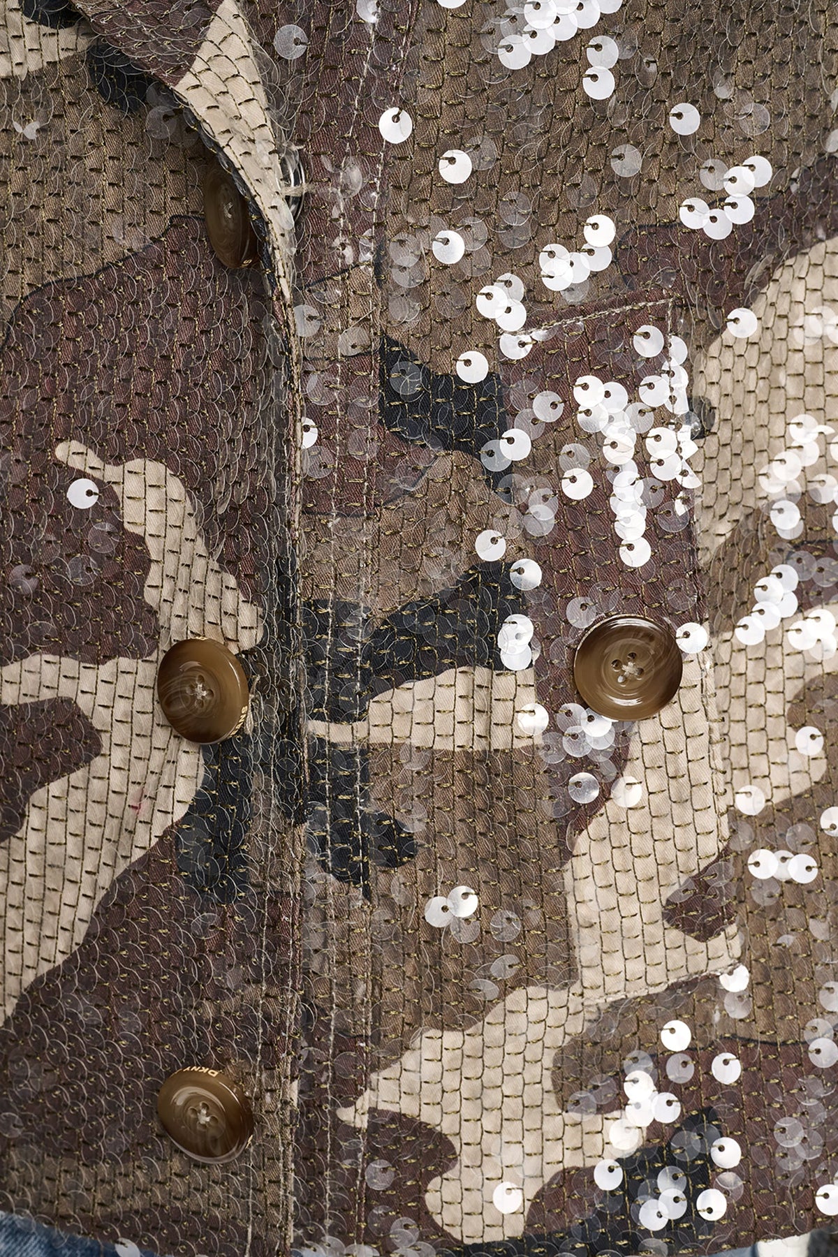 DKNY SEQUIN DOUBLE BREASTED TRENCH COAT