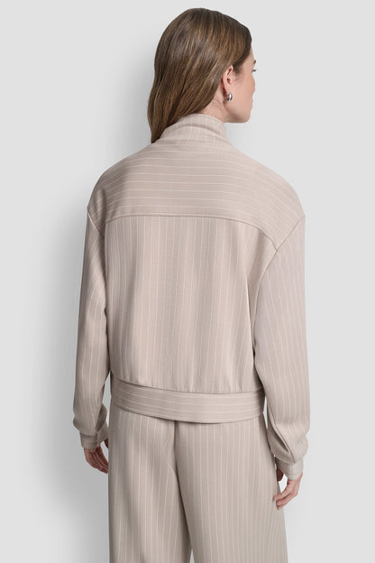 DKNY PINSTRIPED TRACK JACKET