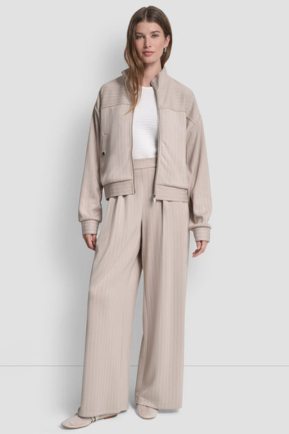 DKNY PINSTRIPED TRACK JACKET
