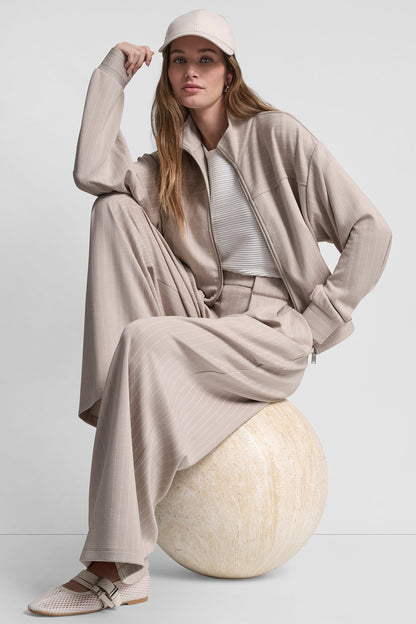 DKNY PINSTRIPED TRACK JACKET