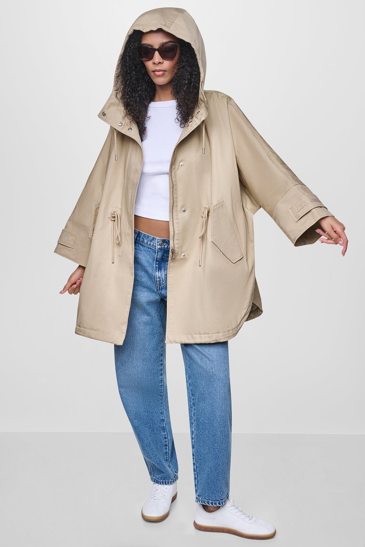 DKNY OVERSIZED HOODED ANORAK