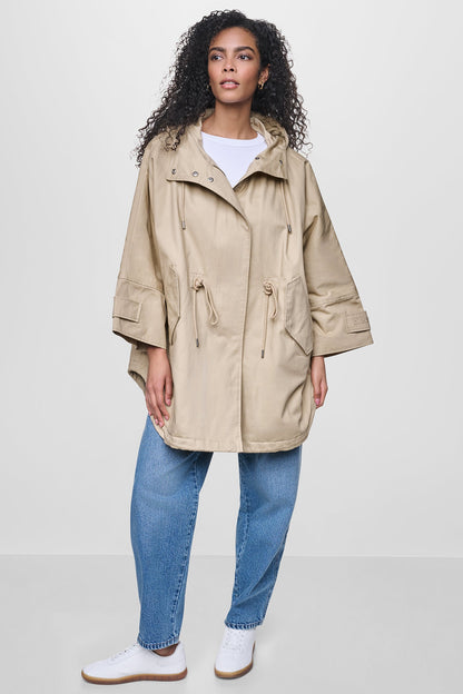 DKNY OVERSIZED HOODED ANORAK