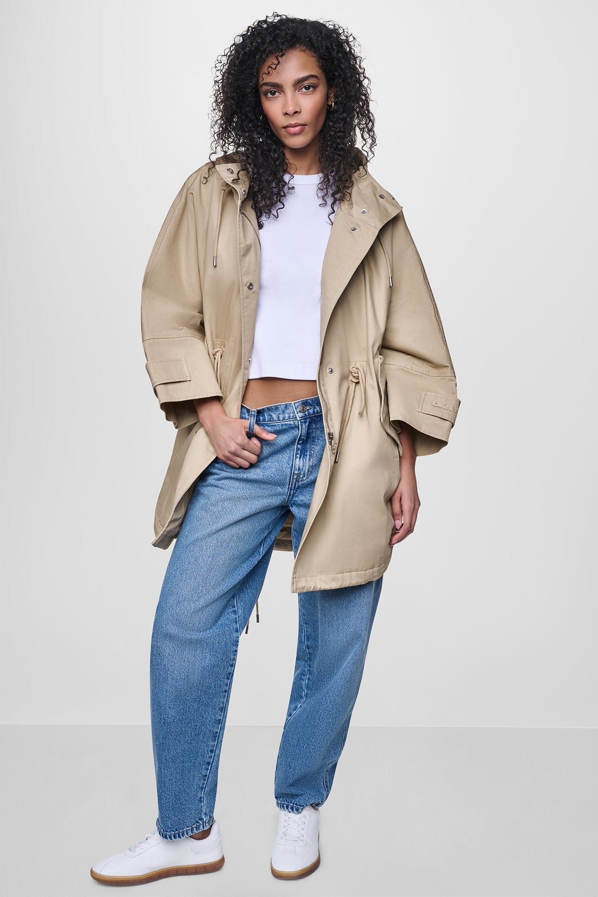DKNY OVERSIZED HOODED ANORAK