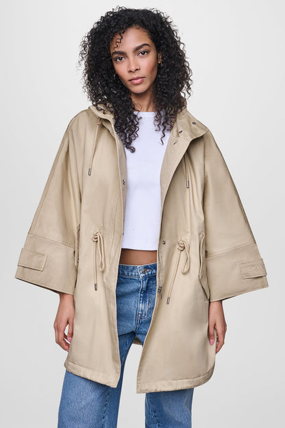 DKNY OVERSIZED HOODED ANORAK