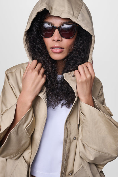 DKNY OVERSIZED HOODED ANORAK