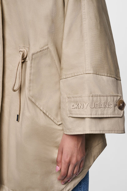 DKNY OVERSIZED HOODED ANORAK