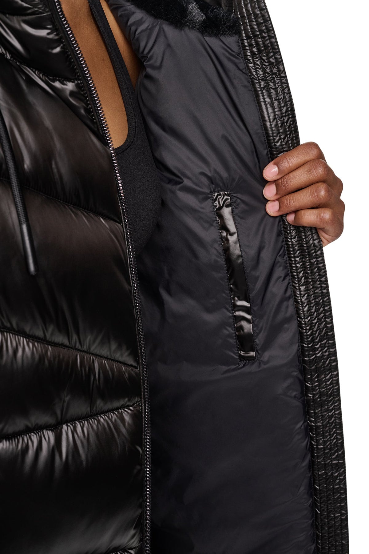 DKNY PEARALIZED HOODED PUFFER
