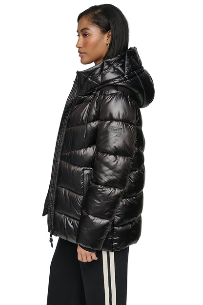 DKNY PEARALIZED HOODED PUFFER
