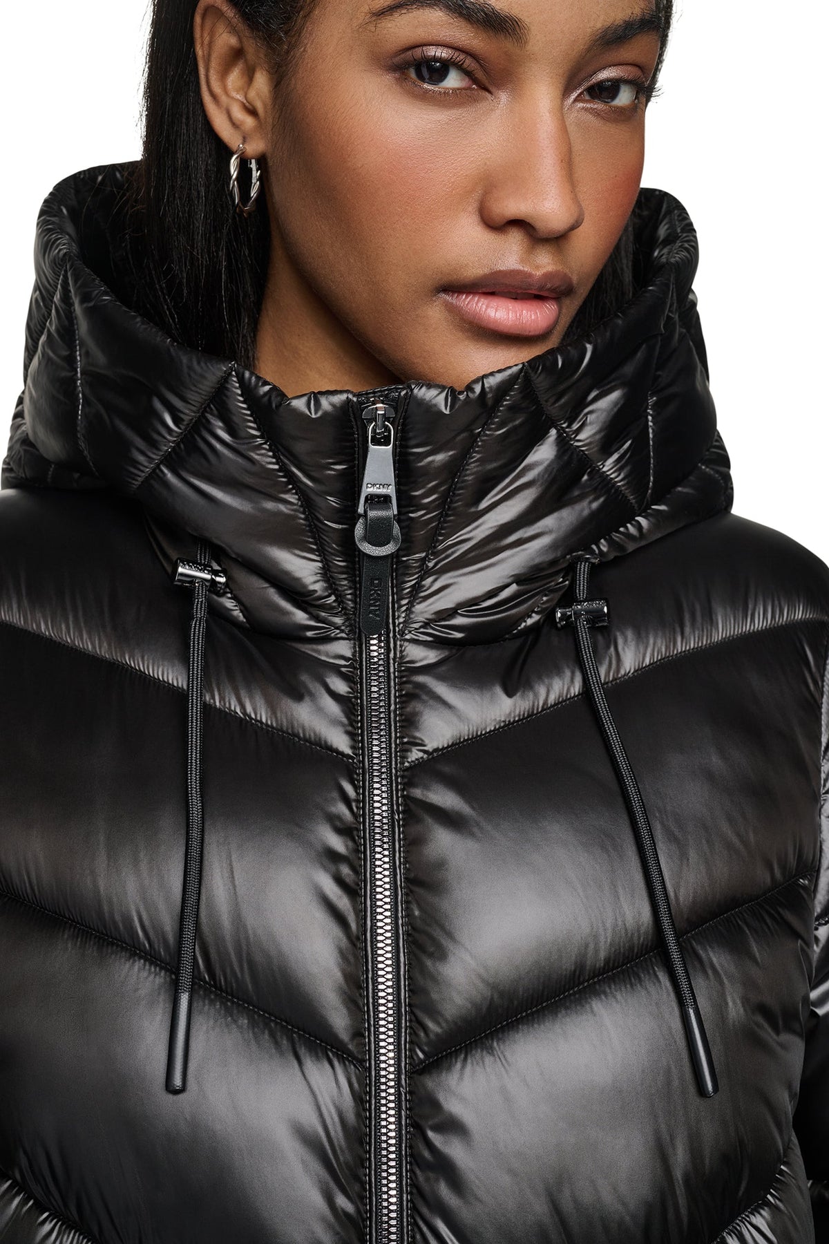 DKNY PEARALIZED HOODED PUFFER