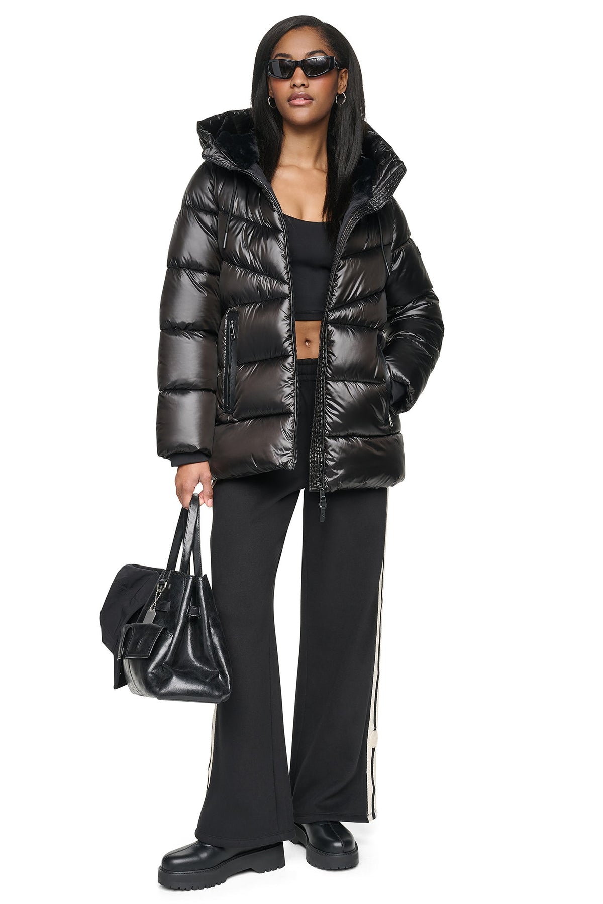 DKNY PEARALIZED HOODED PUFFER