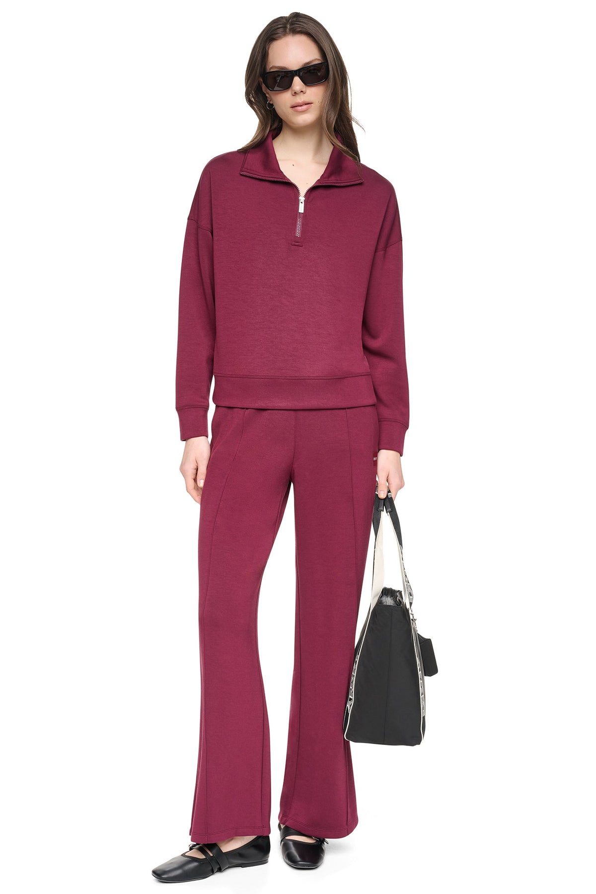 DKNY MOCK NECK HALF ZIP PULLOVER