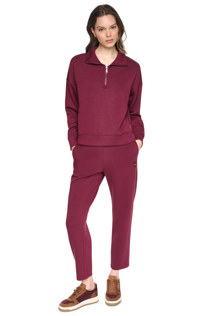 DKNY MOCK NECK HALF ZIP PULLOVER