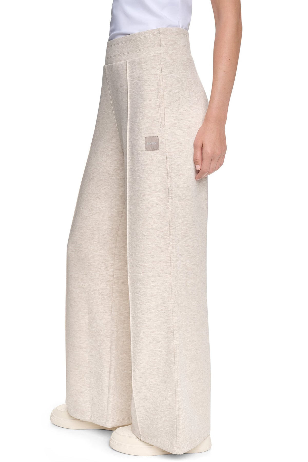 DKNY HIGH-RISE PINTUCKED WIDE-LEG PANT