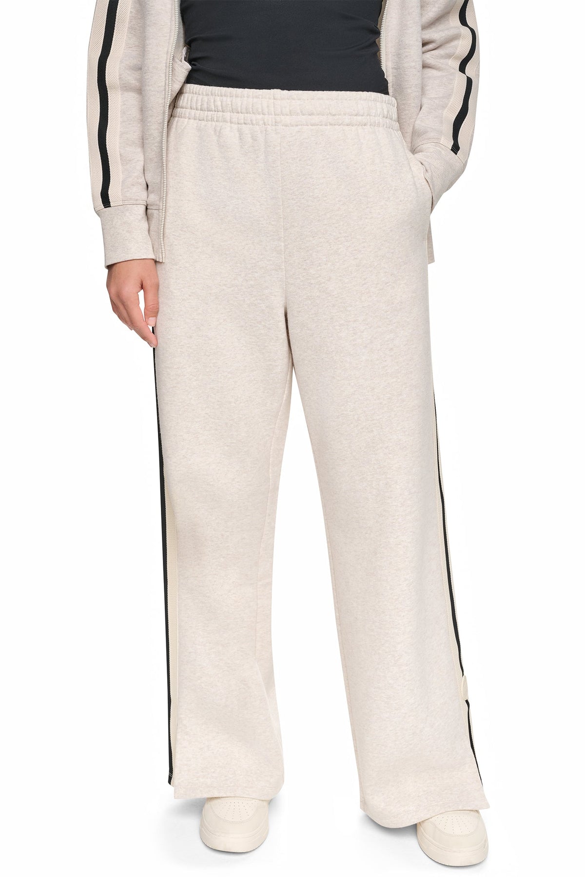 DKNY HIGH-RISE STRAIGHT LEG TRACK PANT