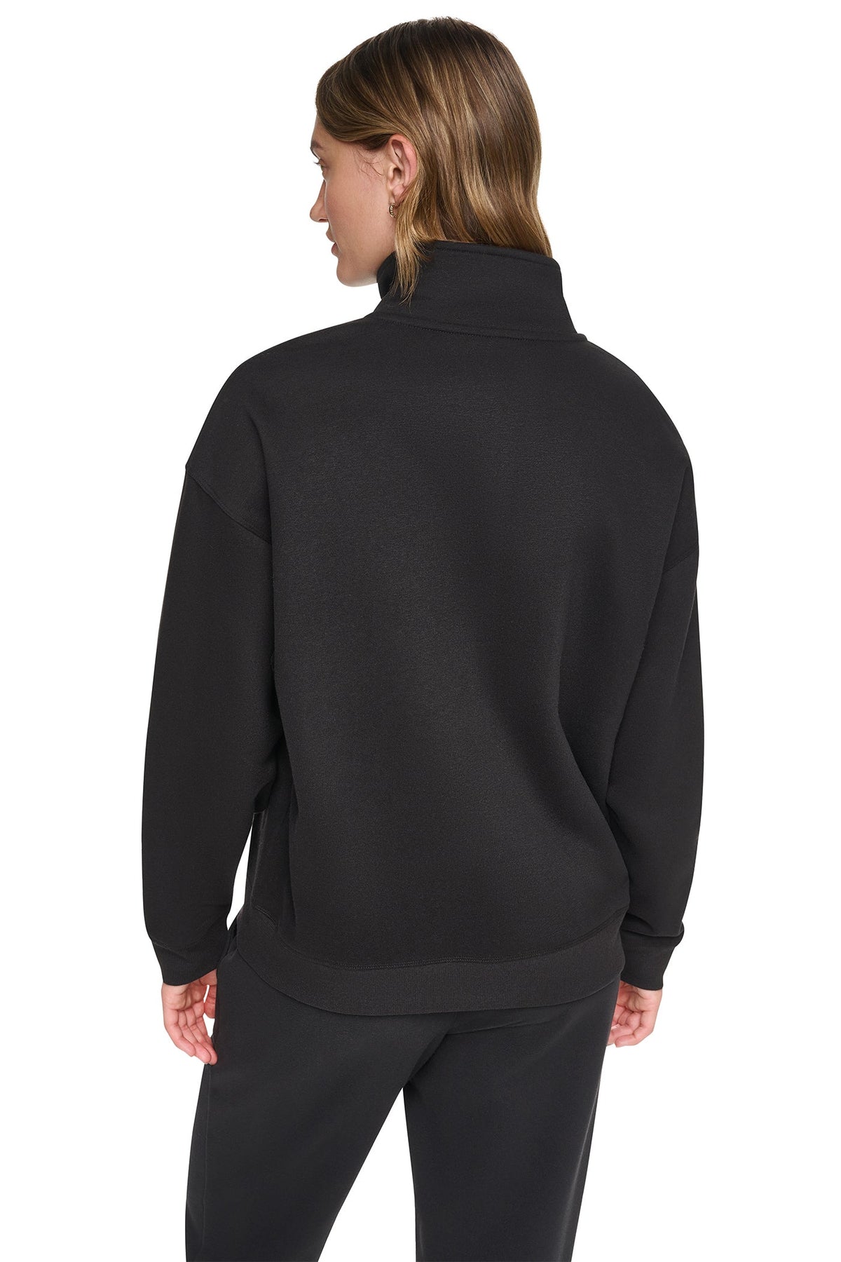DKNY METALLIC BUBBLE 1/4 ZIP PULLOVER