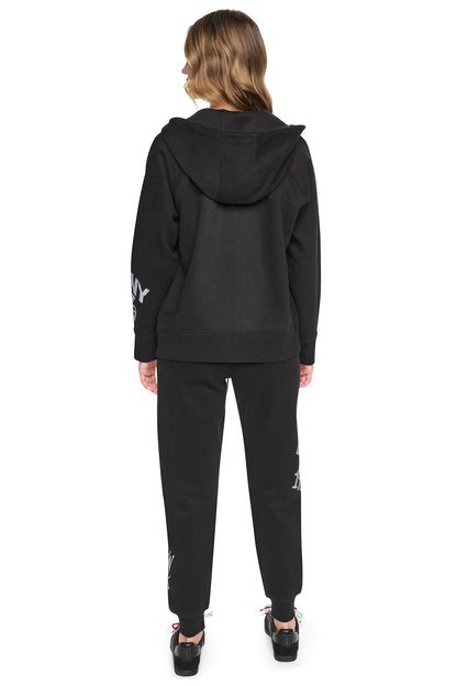 DKNY GRAFFITI RHINESTONE FULL-ZIP HOODIE
