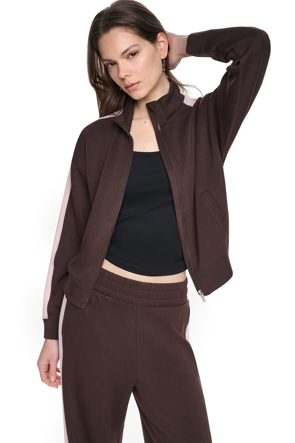 DKNY SIDE STRIPE FULL ZIP JACKET