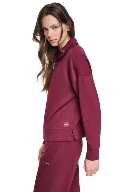 DKNY MOCK NECK HALF ZIP PULLOVER