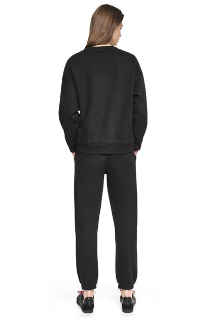 DKNY ANIMAL PRINT LOGO SWEATSHIRT
