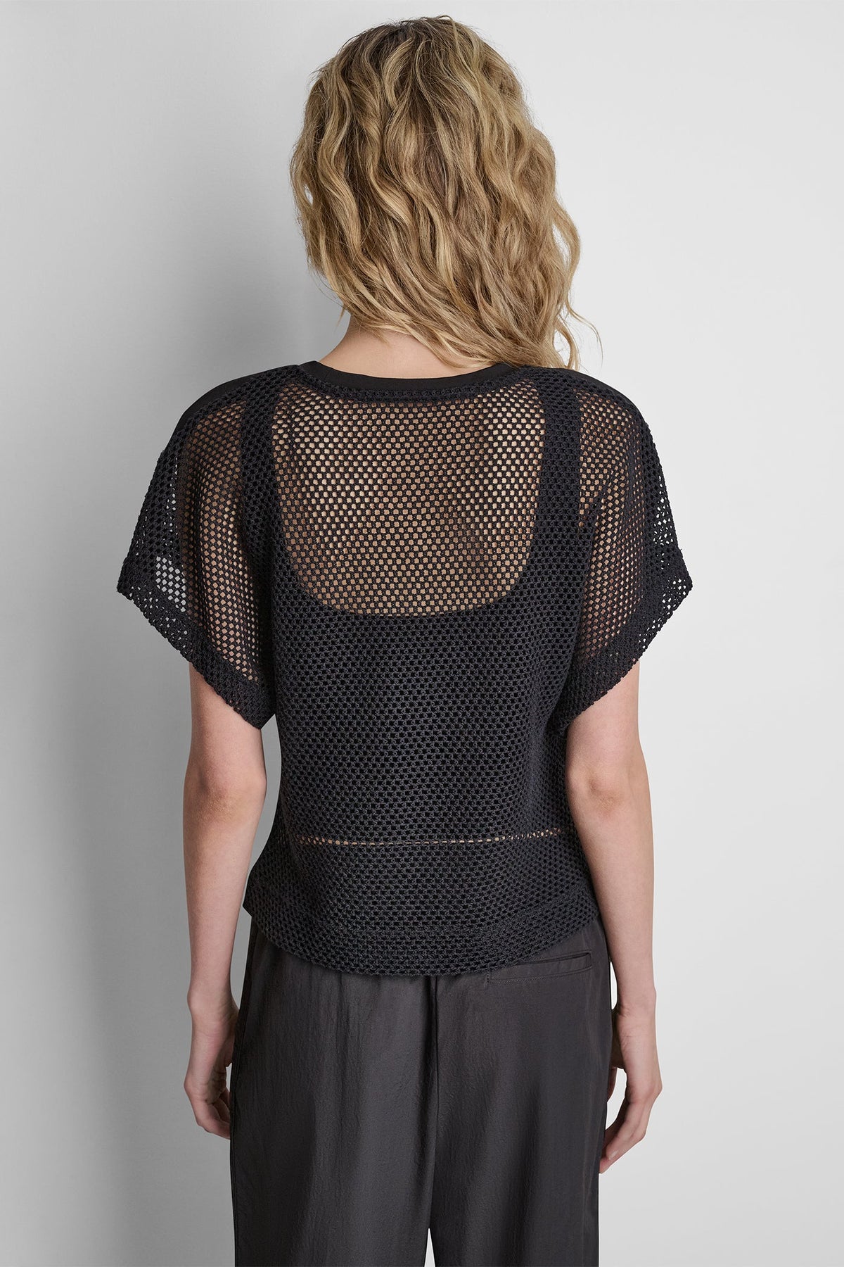 DKNY MESH LOGO TEE