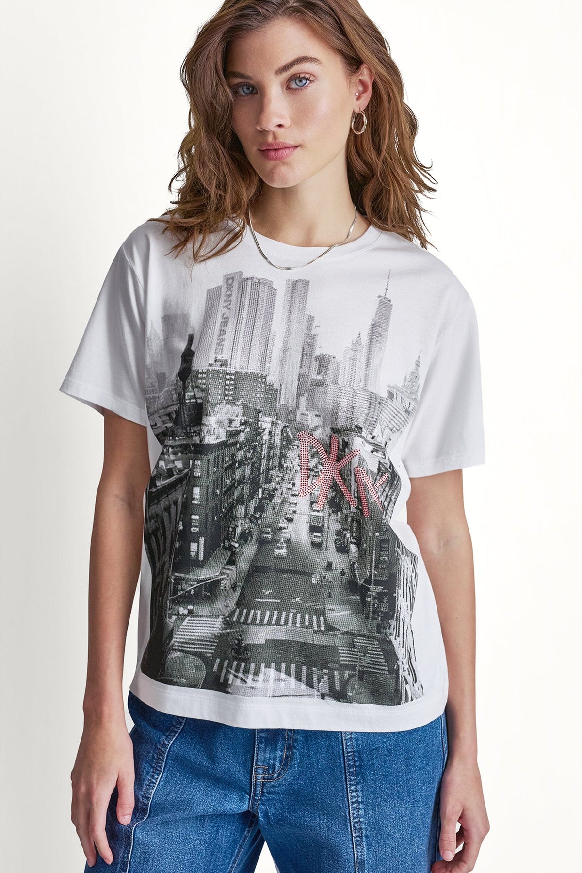 DKNY DKNY RHINESTONE NY STREETS LOGO TEE