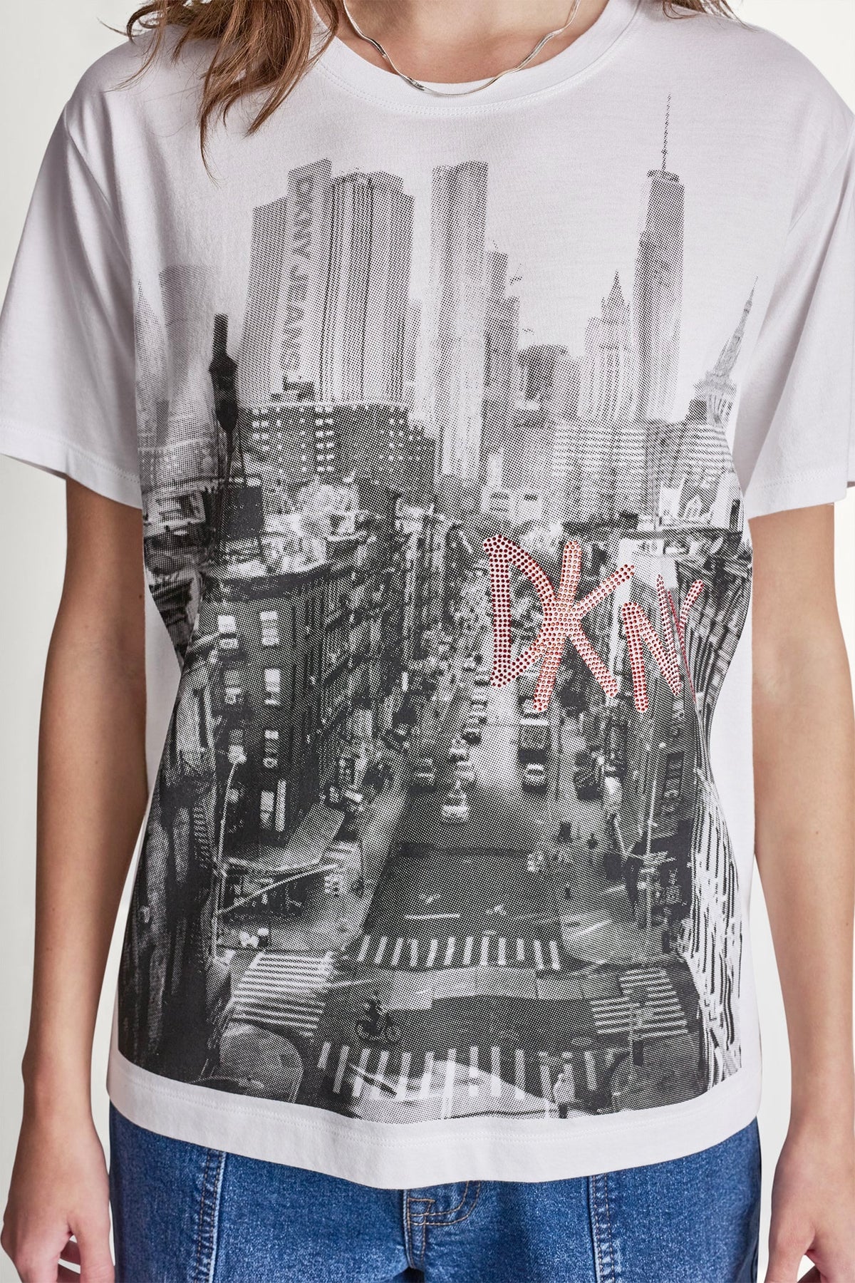 DKNY DKNY RHINESTONE NY STREETS LOGO TEE